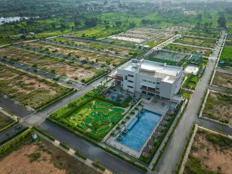 Artist impression of Vaishnavi AT-One Life Phase 4 premium plotted development with modern infrastructure